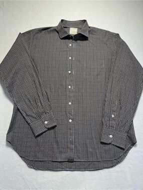 Billy Reid Men's Plaid Long Sleeve Shirt Standard Cut,‎ Size XL Made in Italy
